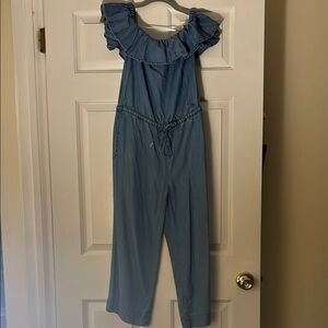 Blue Off-Shoulder Jumpsuit